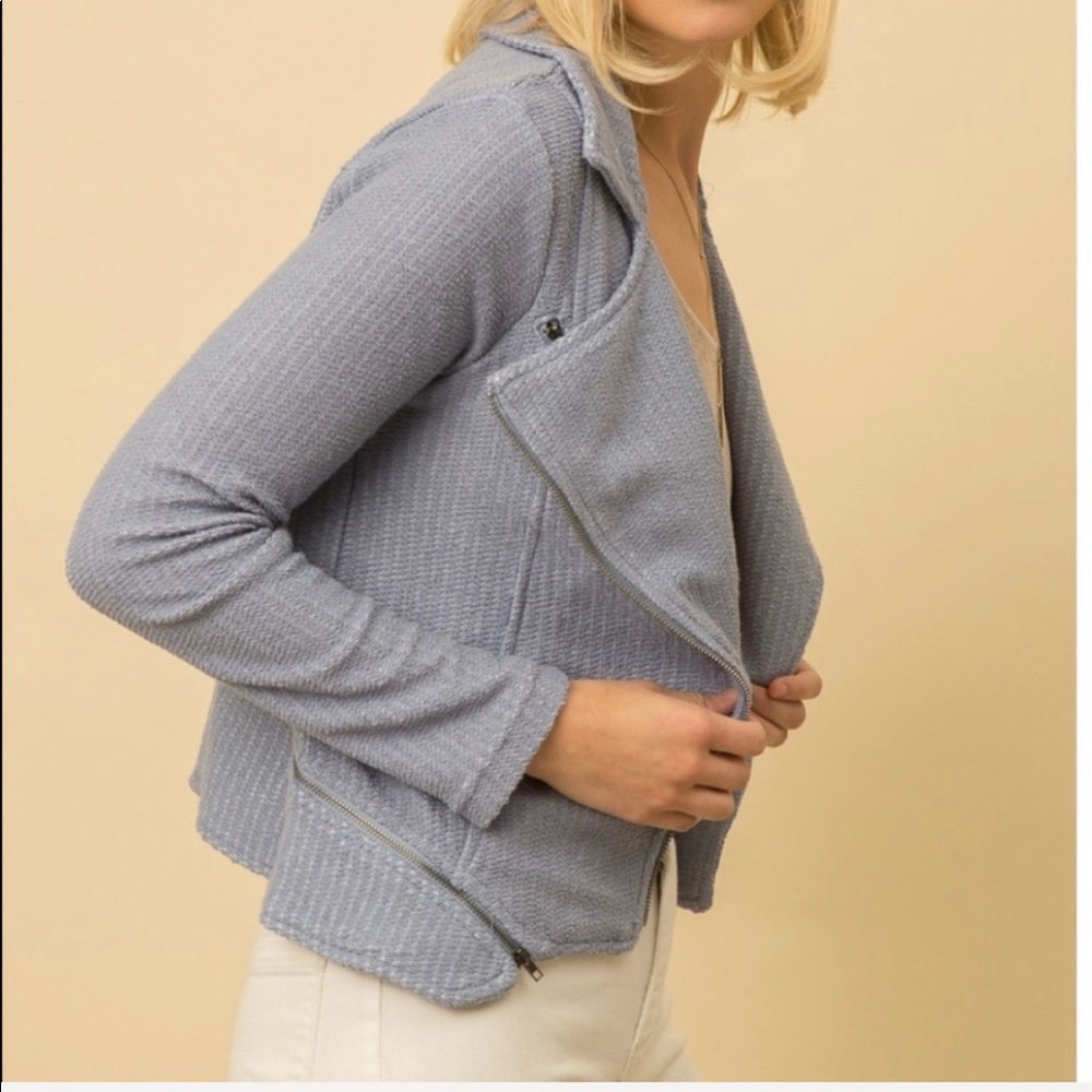 Love in a mist - Blue Terry Moto Jacket - Picture 6 of 11
